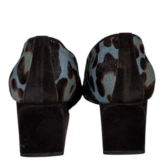 Rare Vintage Fendi Blue Leopard Calf Hair Heels Pumps Size 36 Italy - Picture 7 of 14